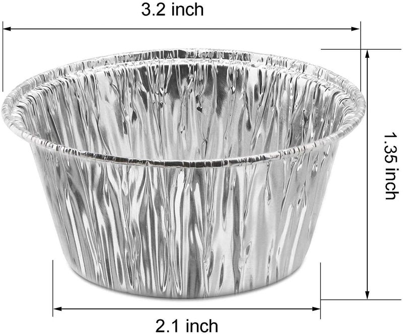 Qicfrk 150 Pack Aluminum Foil Ramekins 4 oz Disposable Foil Ramekins Foil Baking Cups for Tart, Souffle, Appetizer, Pudding, Creme Brulee - Image 2